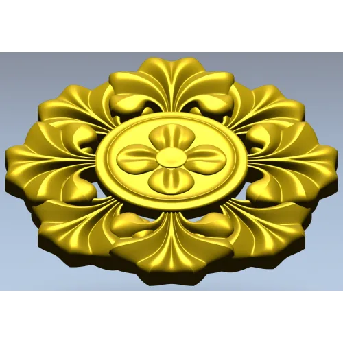 Classic Floral Rosette STL for CNC Carving