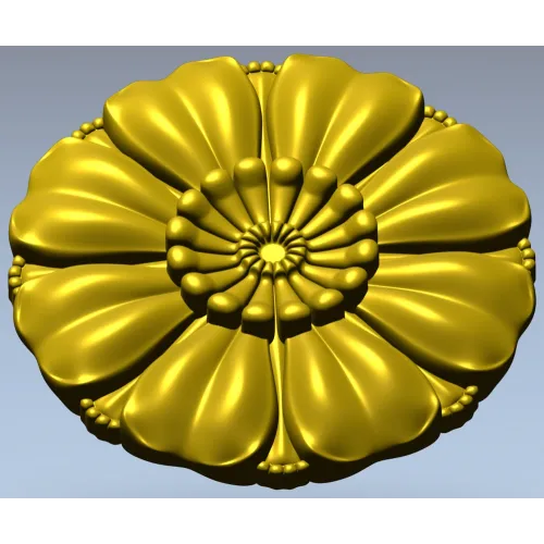 Floral rosette STL for CNC router