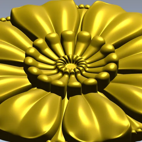 Floral rosette STL for CNC router