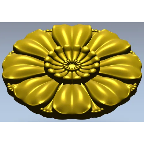 Floral rosette STL for CNC router