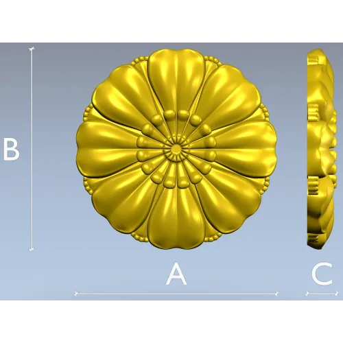 Floral rosette STL for CNC router