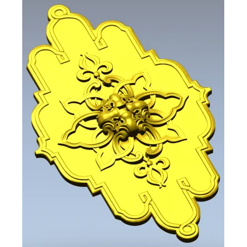 Mascaron Lily Rosette - STL 3D model for CNC milling
