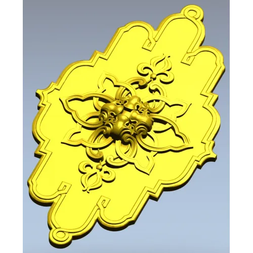 Mascaron Lily Rosette - STL 3D model for CNC milling