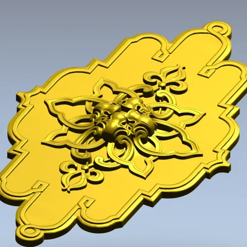 Mascaron Lily Rosette - STL 3D model for CNC milling