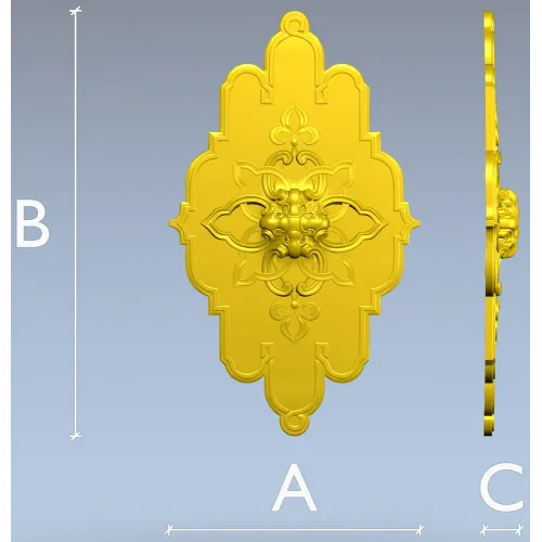 Mascaron Lily Rosette - STL 3D model for CNC milling