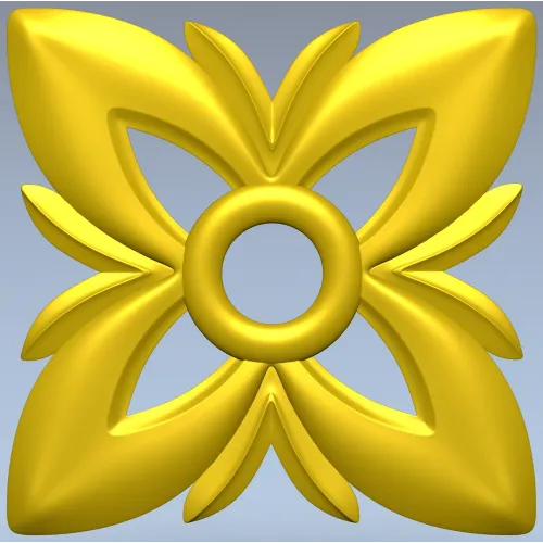 Floral Four-Petal Rosette - STL 3D Model for CNC