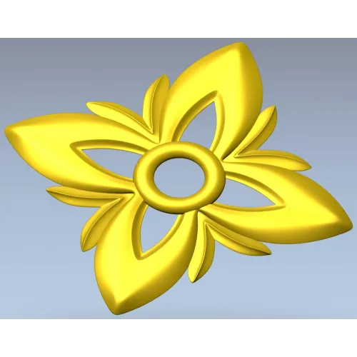 Floral Four-Petal Rosette - STL 3D Model for CNC