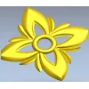 Floral Four-Petal Rosette - STL 3D Model for CNC