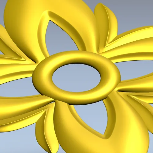 Floral Four-Petal Rosette - STL 3D Model for CNC