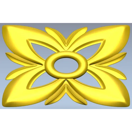 Floral Four-Petal Rosette - STL 3D Model for CNC