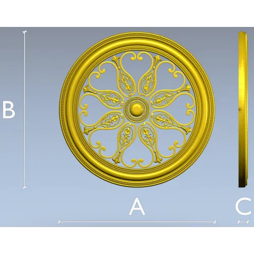 Aurelia Rosette - ornate round STL 3D model for CNC