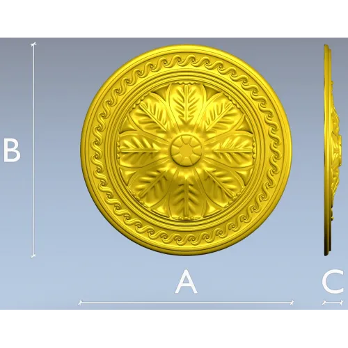 Classical Floral Rosette STL for CNC