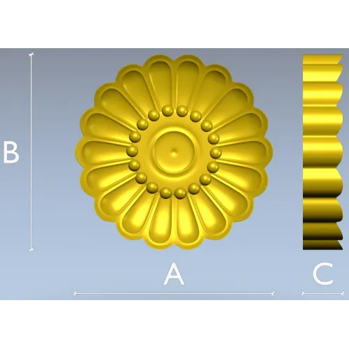 Auric Petal Rosette - STL 3D model for CNC router