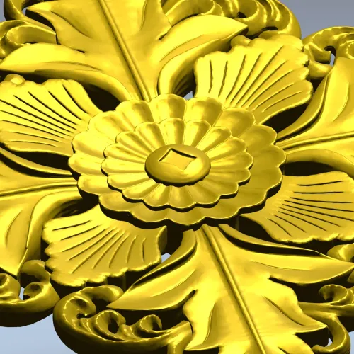 Флореаль - декоративная розетка в формате STL для ЧПУ
