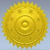 Круглая декоративная рельефная розетка stl для чпу
