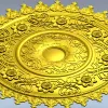 Круглая декоративная рельефная розетка stl для чпу