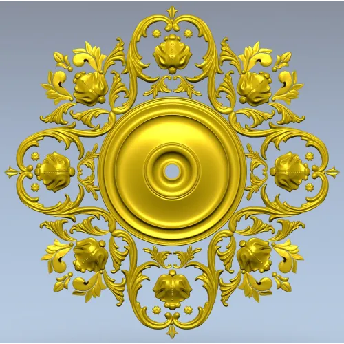 Baroque Floral Rosette - STL 3D Model for CNC