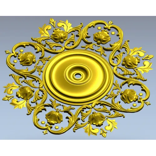 Baroque Floral Rosette - STL 3D Model for CNC