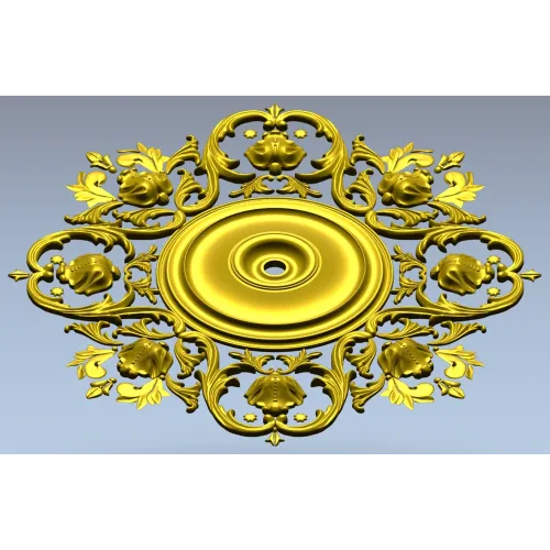 Baroque Floral Rosette - STL 3D Model for CNC