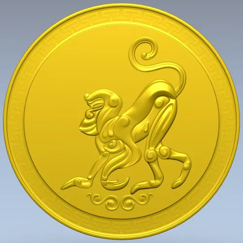 Aureate Monkey Rosette - STL 3D model for CNC milling