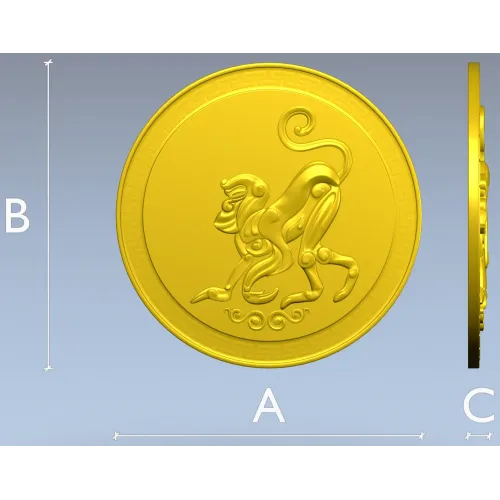 Aureate Monkey Rosette - STL 3D model for CNC milling