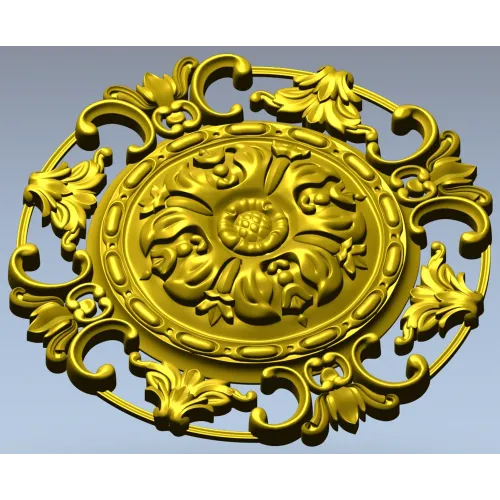 Классическая круглая розетка для ЧПУ в барочном стиле (STL)