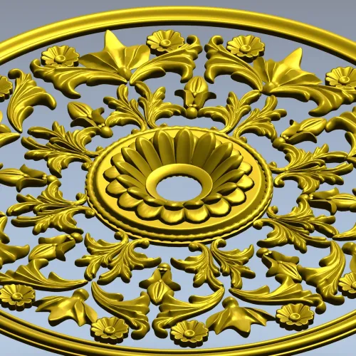 Круглая розетка в стиле акант - 3D модель STL для ЧПУ