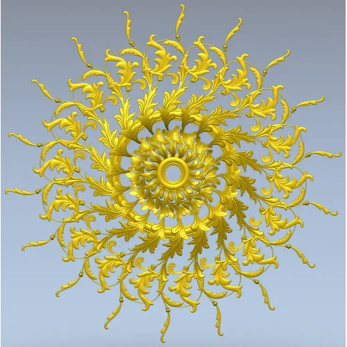 Sunburst Acanthus Rosette STL