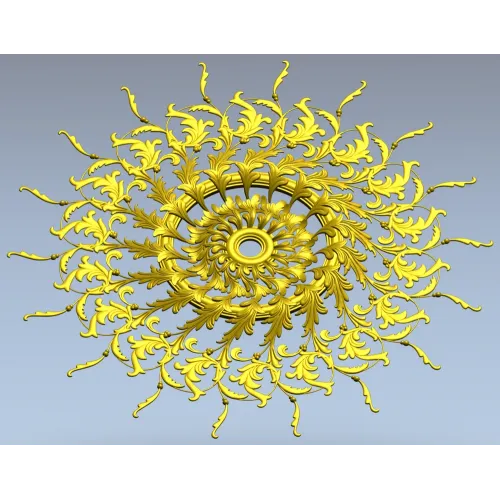 Sunburst Acanthus Rosette STL