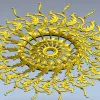 Sunburst Acanthus Rosette STL