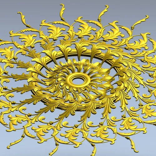 Sunburst Acanthus Rosette STL