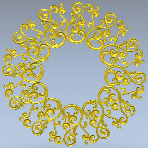 Ornamental Filigree Rosette STL for CNC