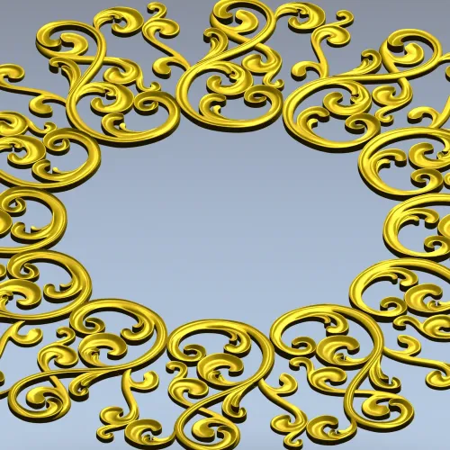 Ornamental Filigree Rosette STL for CNC