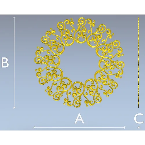 Ornamental Filigree Rosette STL for CNC