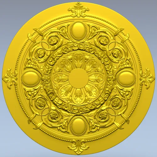 Regal Floral Rosette - ornate STL 3D model for CNC milling
