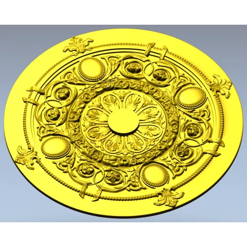 Regal Floral Rosette - ornate STL 3D model for CNC milling