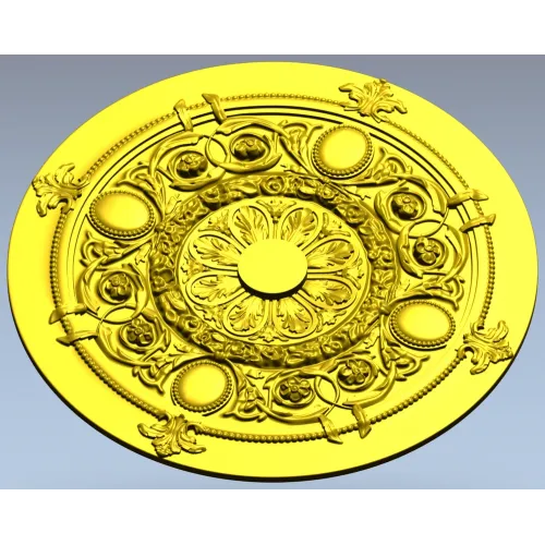 Regal Floral Rosette - ornate STL 3D model for CNC milling