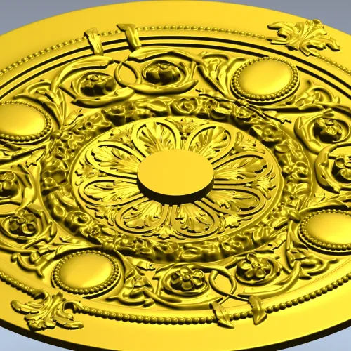 Regal Floral Rosette - ornate STL 3D model for CNC milling