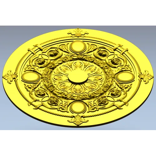 Regal Floral Rosette - ornate STL 3D model for CNC milling