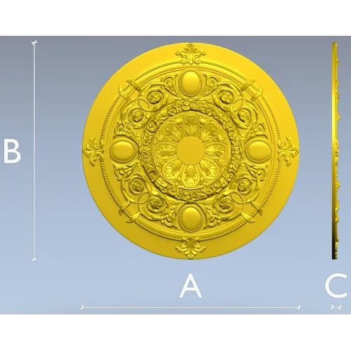 Regal Floral Rosette - ornate STL 3D model for CNC milling