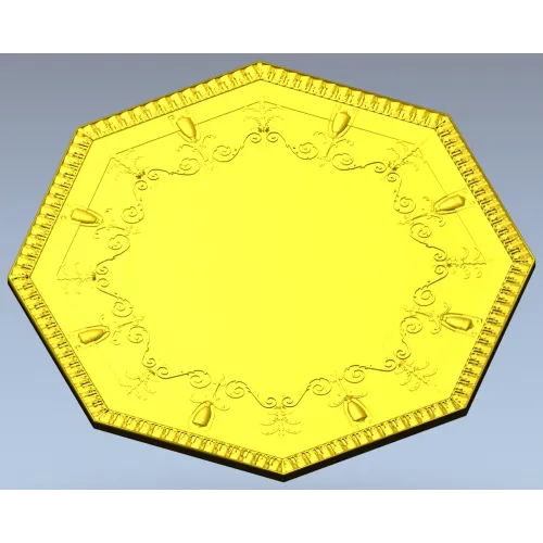 Octagonal Decorative Rosette - STL 3D Model for CNC