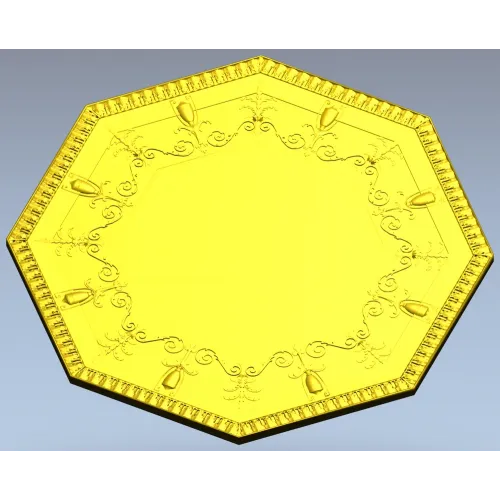 Octagonal Decorative Rosette - STL 3D Model for CNC