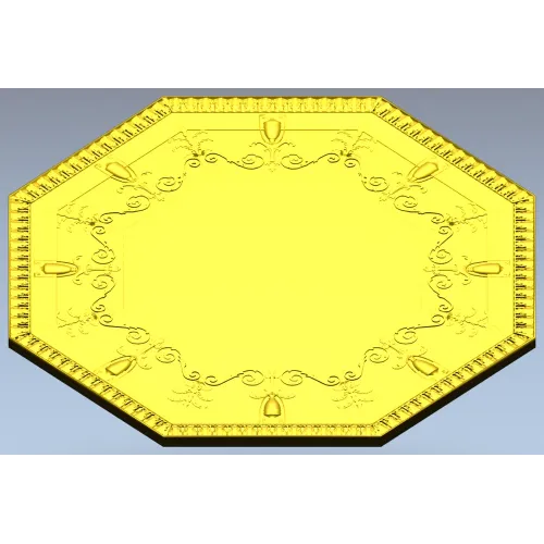 Octagonal Decorative Rosette - STL 3D Model for CNC