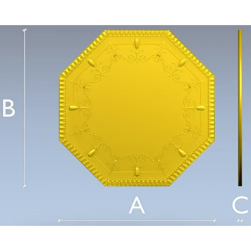 Octagonal Decorative Rosette - STL 3D Model for CNC