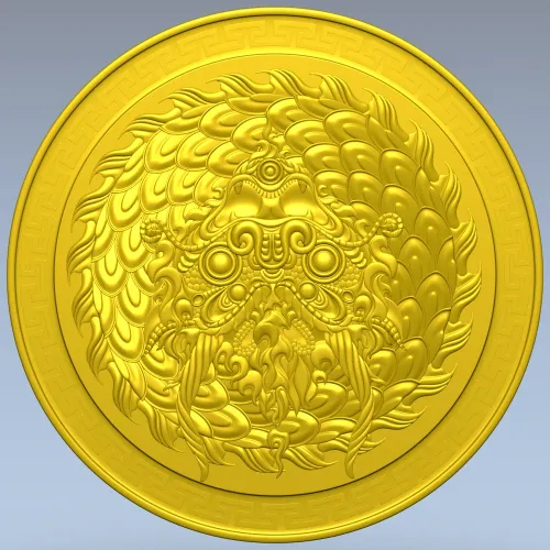 Imperial Dragon Medallion - high-relief STL for CNC