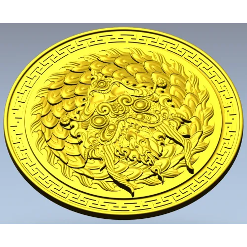 Imperial Dragon Medallion - high-relief STL for CNC