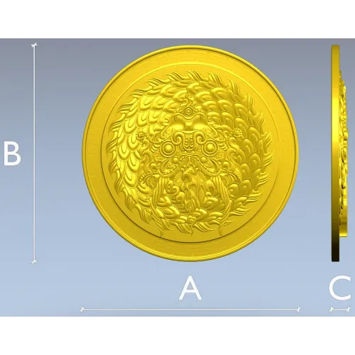 Imperial Dragon Medallion - high-relief STL for CNC