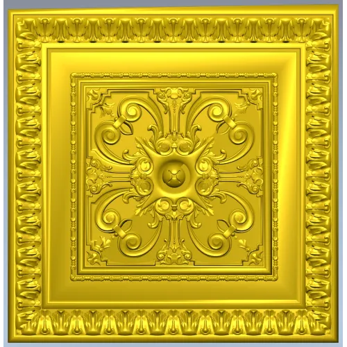 Florentine Square Rosette - STL 3D model for CNC carving