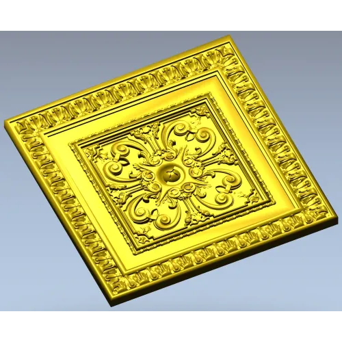 Florentine Square Rosette - STL 3D model for CNC carving