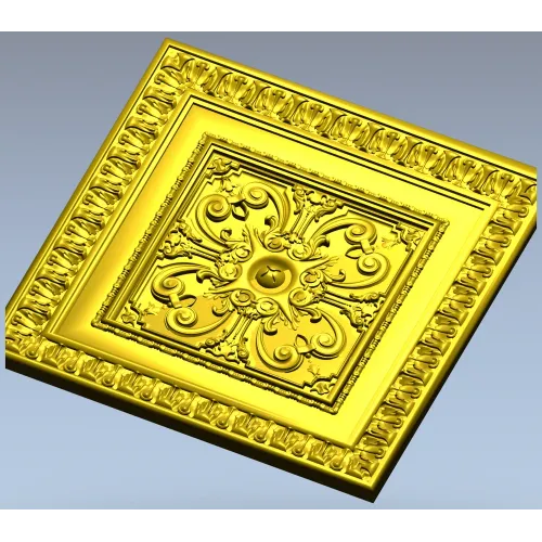 Florentine Square Rosette - STL 3D model for CNC carving